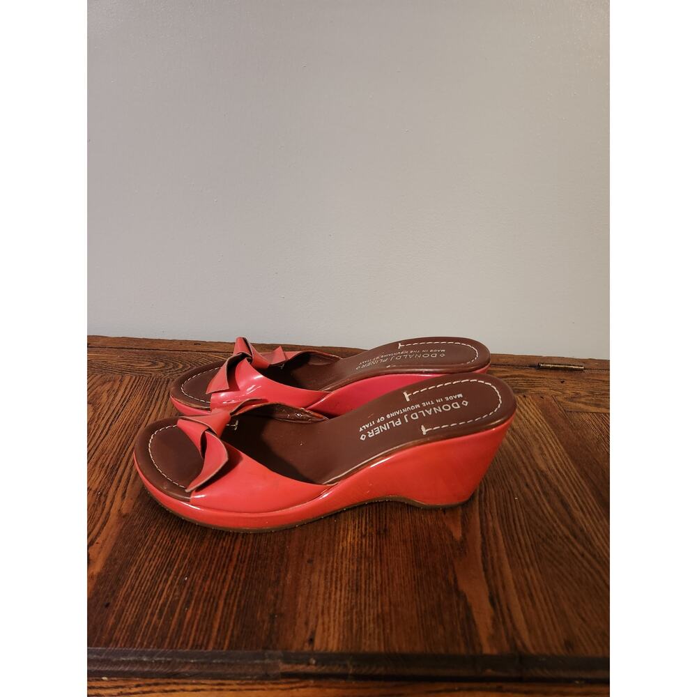 Donald j Pliner Shoes Sandals Slides Women Size 9.5M orange Leather Italy
